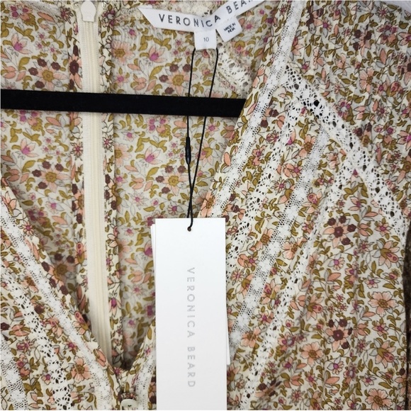 VERONICA BEARD ADDILYN FLORAL DRESS SIZE 10 NWT - Picture 5 of 9